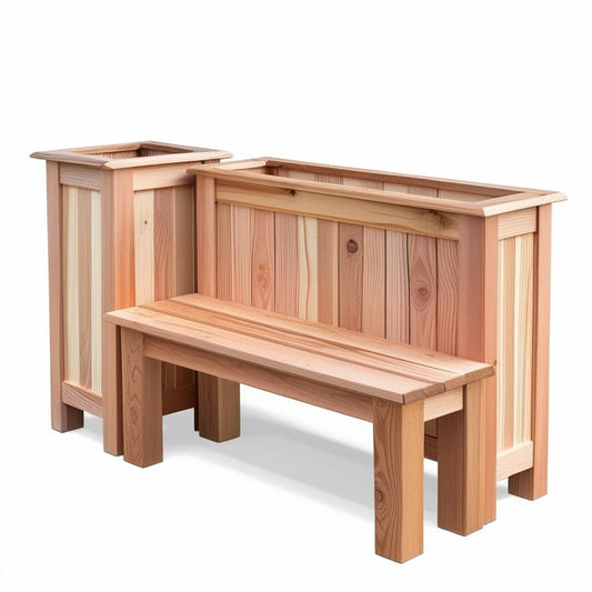 Planter + Bench Combo – Handcrafted Outdoor Seating with Built-In Planters